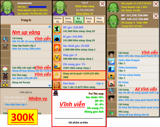 Nick Ngọc Rồng Online VIP giá rẻ, NickDaoquan.Vn, Shop Nick Ngọc Rồng